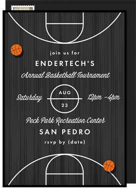 'Basketball Court' Business Invitation