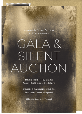 'Gilded Paint' Gala Invitation