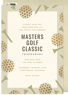 'Ball & Tee' Golf Invitation