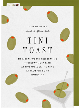 'Tini Olives' Happy Hour Invitation