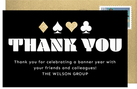'Bold Casino Night' Business Thank You Note