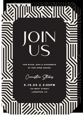 'Maze Border' Open House Invitation