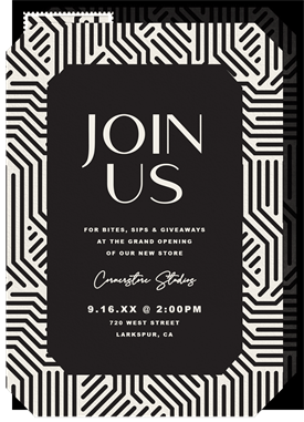 'Maze Border' Grand opening Invitation