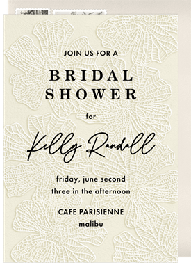 'Lacy Florals' Bridal Shower Invitation