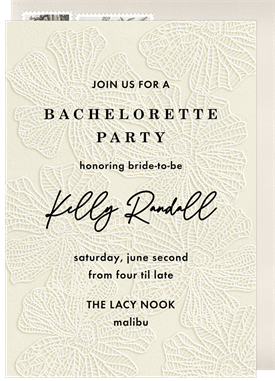 'Lacy Florals' Bachelorette Party Invitation