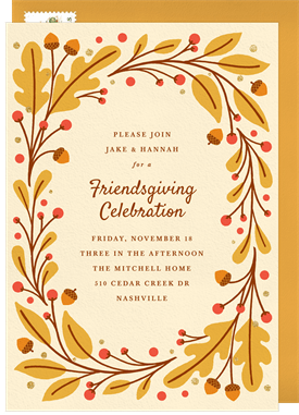 'Autumn Sparkle' Thanksgiving Invitation