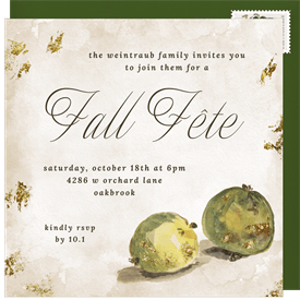 'Deux Pommes' Fall Party Invitation