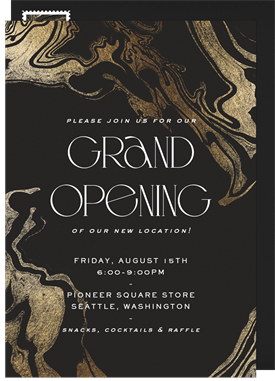 'Metallic Swirl' Grand opening Invitation