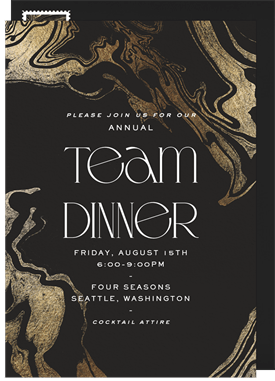 'Metallic Swirl' Dinner Invitation