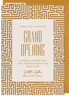 'Midcentury Maze' Grand opening Invitation
