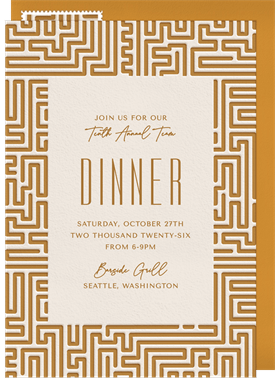 'Midcentury Maze' Dinner Invitation