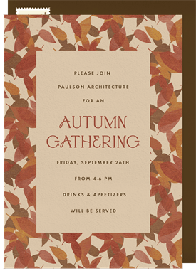 'Autumn Leaves' Business Invitation