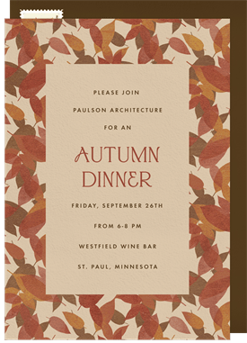 'Autumn Leaves' Dinner Invitation