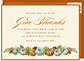 'Gourd Garland' Thanksgiving Invitation