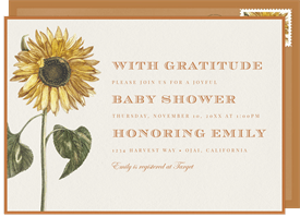 'Vintage Sunflower' Baby Shower Invitation