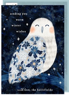 'Snowy Owl' Holiday Greetings Card