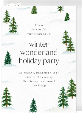 'Snowy Pines' Holiday Party Invitation