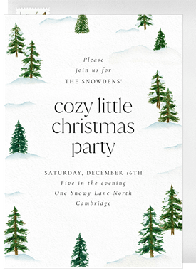 'Snowy Pines' Christmas Party Invitation