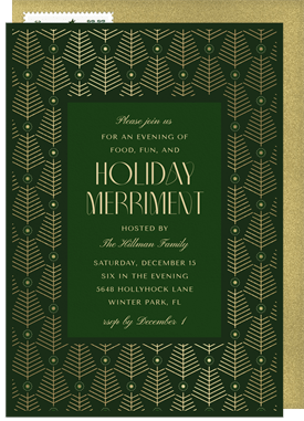 'Foiled Forest' Holiday Party Invitation