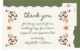 'Flowering Frame' Wedding Thank You Note