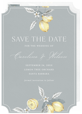 'Citrus Limon' Wedding Save the Date
