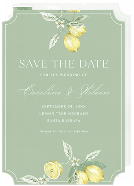 'Citrus Limon' Wedding Save the Date