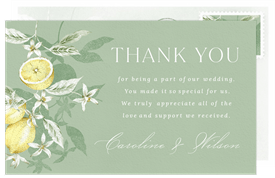 'Citrus Limon' Wedding Thank You Note