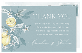 'Citrus Limon' Wedding Thank You Note