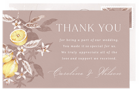 'Citrus Limon' Wedding Thank You Note