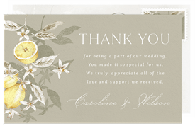 'Citrus Limon' Wedding Thank You Note