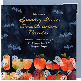 'Bats & Boos' Halloween Invitation