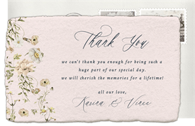 'Delicate Romance' Wedding Thank You Note