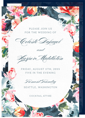'Vibrant Fleurs' Wedding Invitation