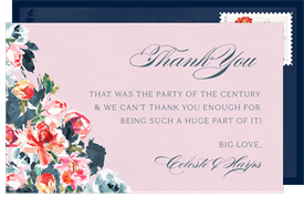 'Vibrant Fleurs' Wedding Thank You Note