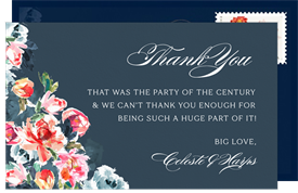 'Vibrant Fleurs' Wedding Thank You Note