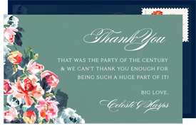 'Vibrant Fleurs' Wedding Thank You Note