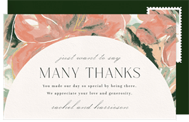 'Bold Florets' Wedding Thank You Note