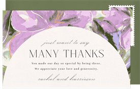 'Bold Florets' Wedding Thank You Note