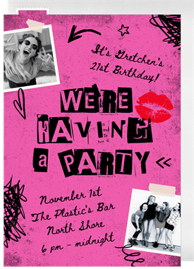 'Y2K Collage' Adult Birthday Invitation