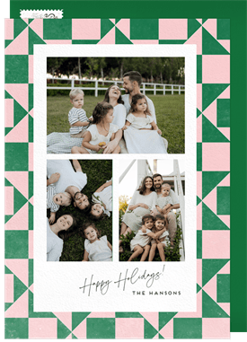 'Geometric Quilt' Holiday Greetings Card