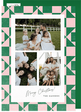 'Geometric Quilt' Christmas Greetings Card
