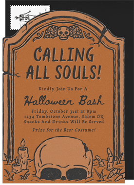'Cemetery Bash' Halloween Invitation