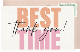 'Cake Wine & Dine' Adult Birthday Thank You Note