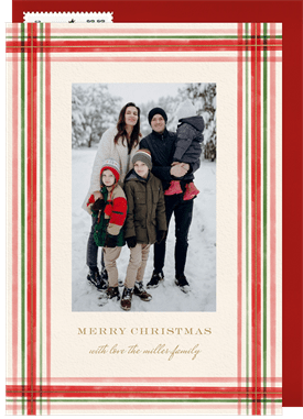 'Painterly Plaid' Christmas Greetings Card