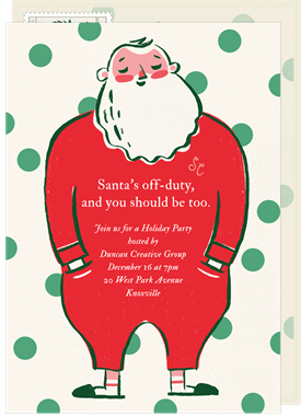 'Santa's Pajamas' Business Holiday Greetings Card