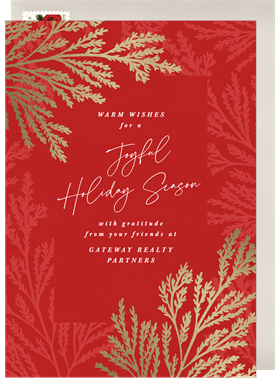 'Scattered Sprigs' Business Holiday Greetings Card