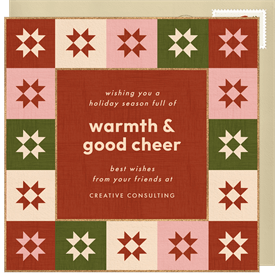 'Cozy Quilt' Business Holiday Greetings Card