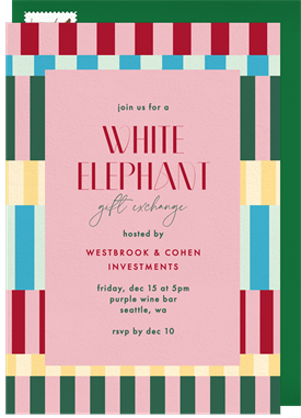 'Bold Wrapping Paper' Business Holiday Party Invitation