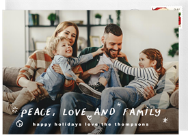 'Peace Love and Family' Holiday Greetings Card