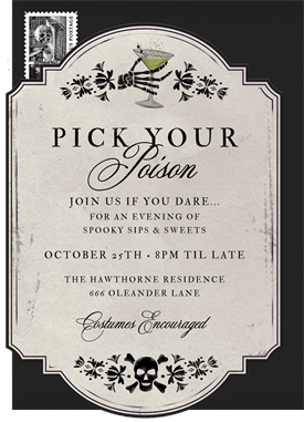 'Pick Your Poison' Halloween Invitation